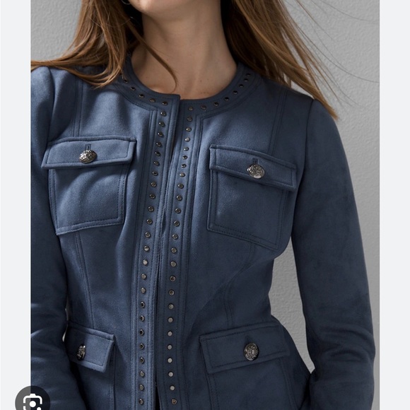 White House Black Market Vegan Suede Stylish Jacket - Picture 3 of 8
